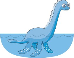 cartoon style fantasy blue water dragon clipart