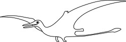 dinosaur side view wing span black outlie clipart