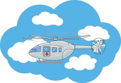 emergency medical life saving helicopter clipart