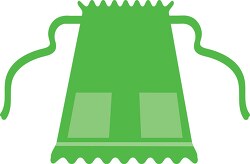 green apron with ruffles half size clipart 2