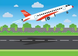 illustration of airplane taking off airport clipart