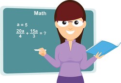 math teacher with math formula on blackboard clipart 6920