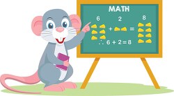mouse character teaching math six plus two clipart