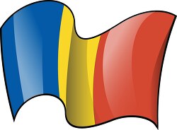 Romania wavy country flag clipart