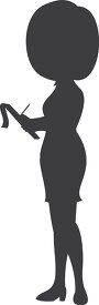 silhouette of woman pen and note pad clipart