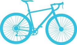 solid blue silhouette mountain bike clipart