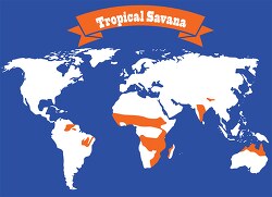 tropical savana map biome clipart