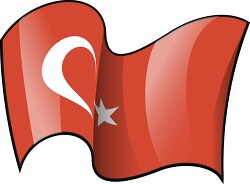 Turkey wavy country flag clipart