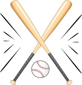 two baseball bats with ball clipart decorative line