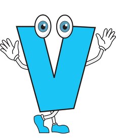 upper case letter V cartoon alphabet