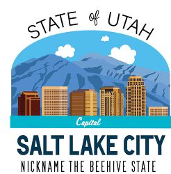 utah state capital salt lake city nickname beehive state vector 