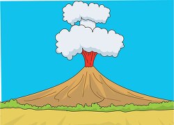 volcano with lava and ash clipart