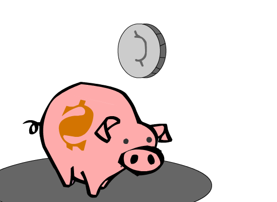 coins in a piggy bank