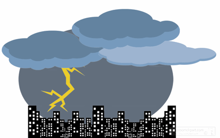lightning over city animation