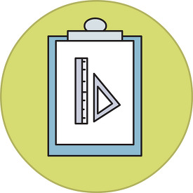 clipboard with protractor icon