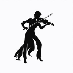 female violinist's elegant silhouette with flowing lines