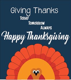 giving thanks today tomorrow always happy thanksgiving clipart