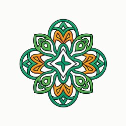 green orange celtic knot symbol pattern clip art