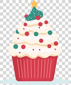 holiday cupcake with red and green sprinkles