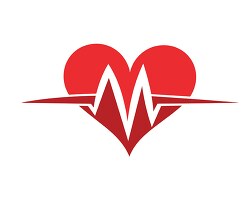 simple red heart logo with an integrated white ecg heartbeat lin