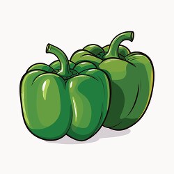 two green bell peppers clip art