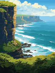 vector illustration royal national park australia coastal cliffs