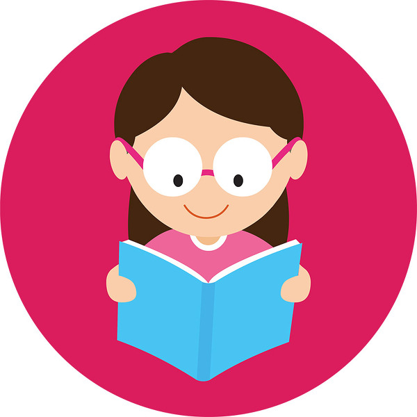 girl reading clipart icon