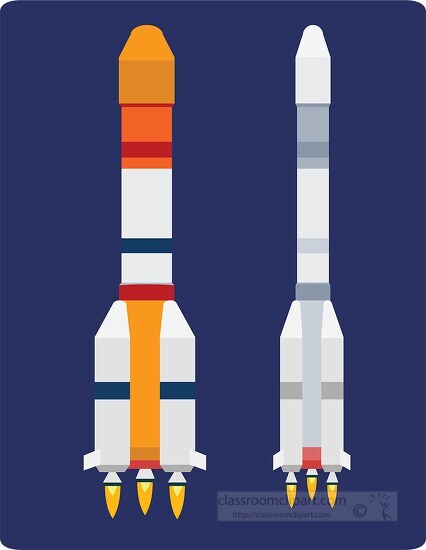 two rockets in space clipart