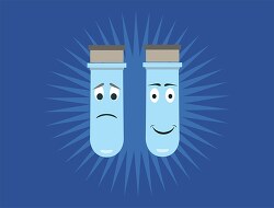 cartoon science test tube blue starburst background clipart
