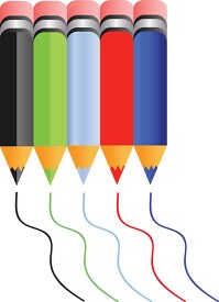 Group of colored pencils clipart