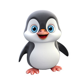 3D cartoon of a cute Baby Penguin