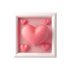 Love Quote Frame 3D claymation style