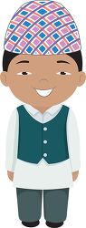 man in nepalee costume nepal asia clipart