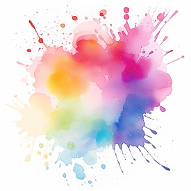 colorful mixture of watercolor splattered effect
