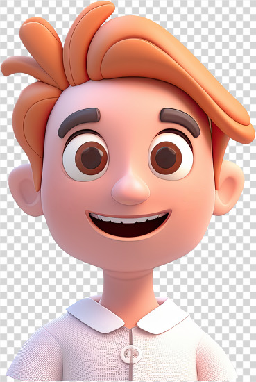 3D kid avatar with styled hair